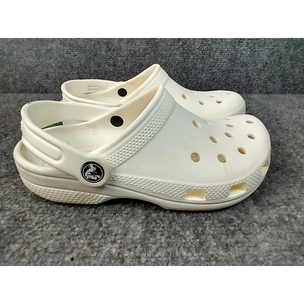Crocs Classic Clog Kids Size J2 White Slip On Water Shoes